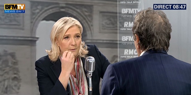 illustration marine le pen jean jacques bourdin